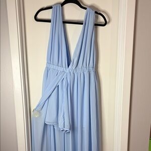 Flowy Light Blue Maxi Dress